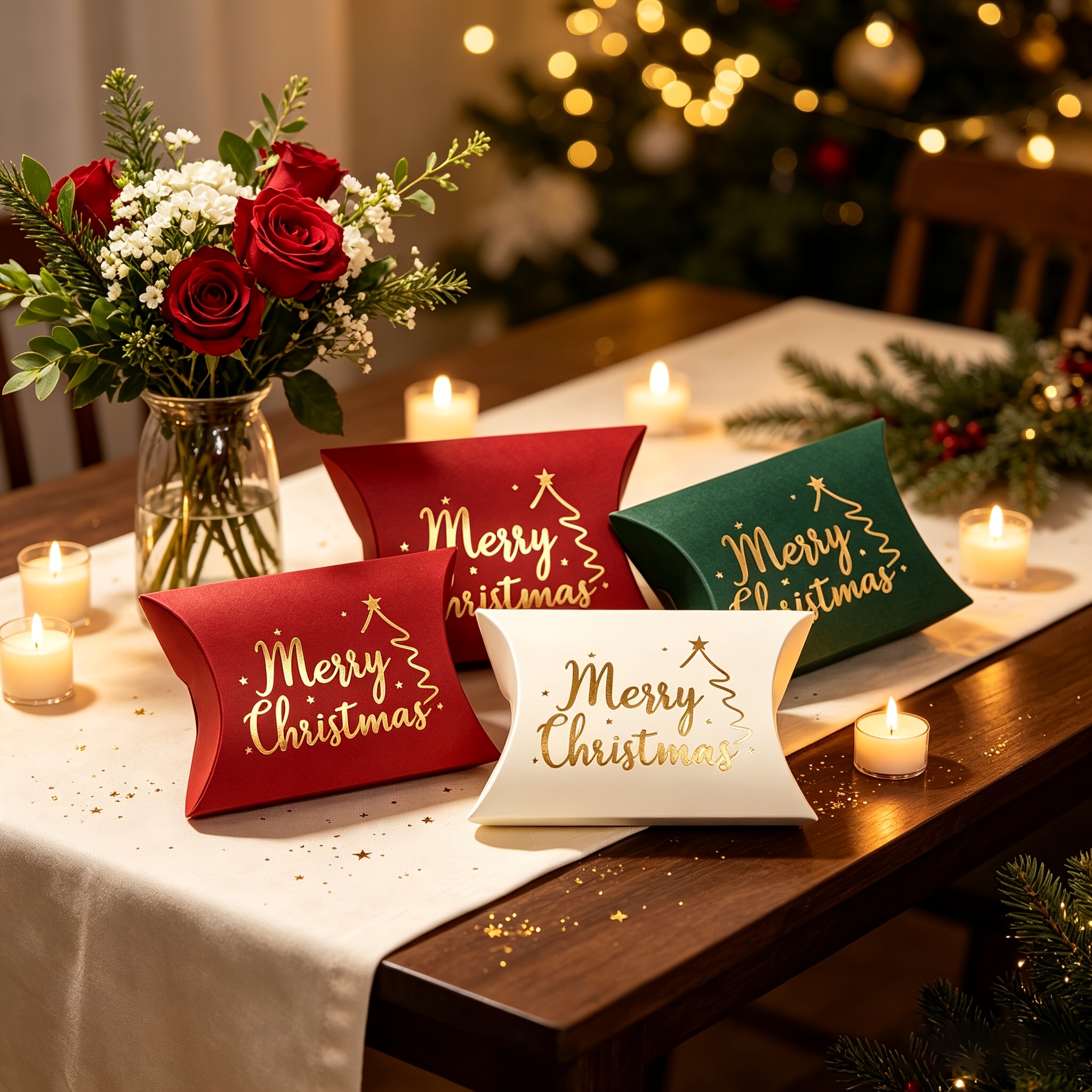 Christmas Gift Packaging Boxes, Set of 3 Holiday Boxes